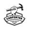 Carpenter logo design in rustic retro vintage style. Handyman logo design