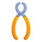 Carpenter pliers tool icon, cartoon style