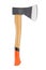 Carpenter`s axe with wooden handle isolated