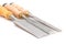 Carpenter\'s chisel on white background