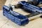 Carpenter& x27;s clamp for carpentry work. Accessories in a carpentry
