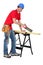 Carpenter sawing