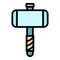 Carpenter sledge hammer icon color outline vector