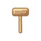 Carpenter tool mallet isolated on white background. Flat icon for construction, decoration, repair services. Tool kits. Sale, rent