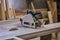 carpenter tools background. old joinery no people industrial. carpenter& x27;s table with furniture details