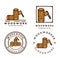 carpenter and woodwork vintage color emblem logo icon vector illustration template design