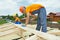 Carpenter workers on roof