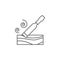 Carpentry, chisel line vector icon