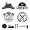 Carpentry emblems, badges, design elements. Vector vintage illustration.