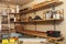 Carpentry, woodwork and equipment concept - work tools and workbench at workshop