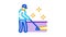 carpet cleaner worker Icon Animation