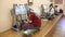 Carpet weaving. Turkish womens making a silk carpet