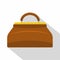 Carpetbag icon, flat style