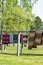 Carpets hanging to dry after being washed