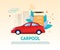 Carpool Application Banner. Travel Transport Rent.