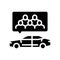 carpooling environmental glyph icon vector illustration