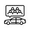 carpooling environmental line icon vector illustration