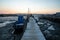 Carrasqueira Palafitic Pier in Portugal, at sunset