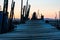 Carrasqueira Palafitic Pier in Portugal, at sunset