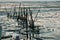 Carrasqueira, Portugal. Port made of wood, piers and cabins