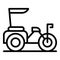 Carriage bike icon outline vector. Old trishaw