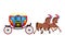 Carriage coach vector vintage transport with old wheels and antique transportation illustration set of coachman