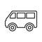 Carriage, conveyance, mini bus icon. Black vector graphics