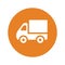 Carriage, conveyance, transport icon. Orange color vector EPS