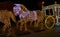 Carriage with horses made of light bulbs