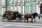 Carriage outside the Winter Palace Saint-Petersburg building housing Hermitage museum.