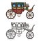 Carriage for queen or icons of victorian chariot