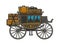 carriage with suitcases color sketch vector