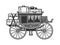 carriage with suitcases sketch vector illustration