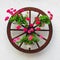 Carriage wheel with flowers