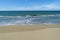 Carribean beach with a bright blue sky