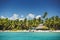 Carribean sea and tropical island in Dominican Republic, panoramic view