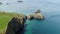 Carrick-A-Rede Rope Bridge at Ballycastle North Ireland - aerial view
