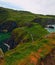 Carrick-a-Rede tiny Irish Coastal Island with suspension bridge and walking path