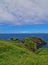 Carrick-a-Rede tiny Irish Coastal Island with suspension bridge and walking path