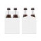 Carrier Packaging Box Mockup with Four Brown Glass Beer Bottles