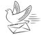 Carrier-pigeon with letter.