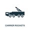 Carrier Rockets icon. Monochrome simple line Weapon icon for templates, web design and infographics