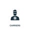 Carriers icon. Monochrome simple Quarantine icon for templates, web design and infographics