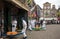 Carriers walking with many cheeses in the famous Dutch cheese market in Alkmaar,