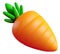 Carrot 3d icon, cartoon illustration, 3d stylized art. 3d rendered model of carrot sticker