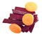 Carrot and beetroot slice