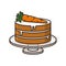 Carrot cake isolated color vector illustration