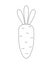 Carrot. Carrots with leaves - healthy food, vegan food - linear vector illustration for coloring. Outline. Hand drawing.