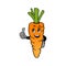 Carrot cartoon characters with hand likes. Design vector