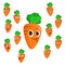 Carrot cartoon with many expressions